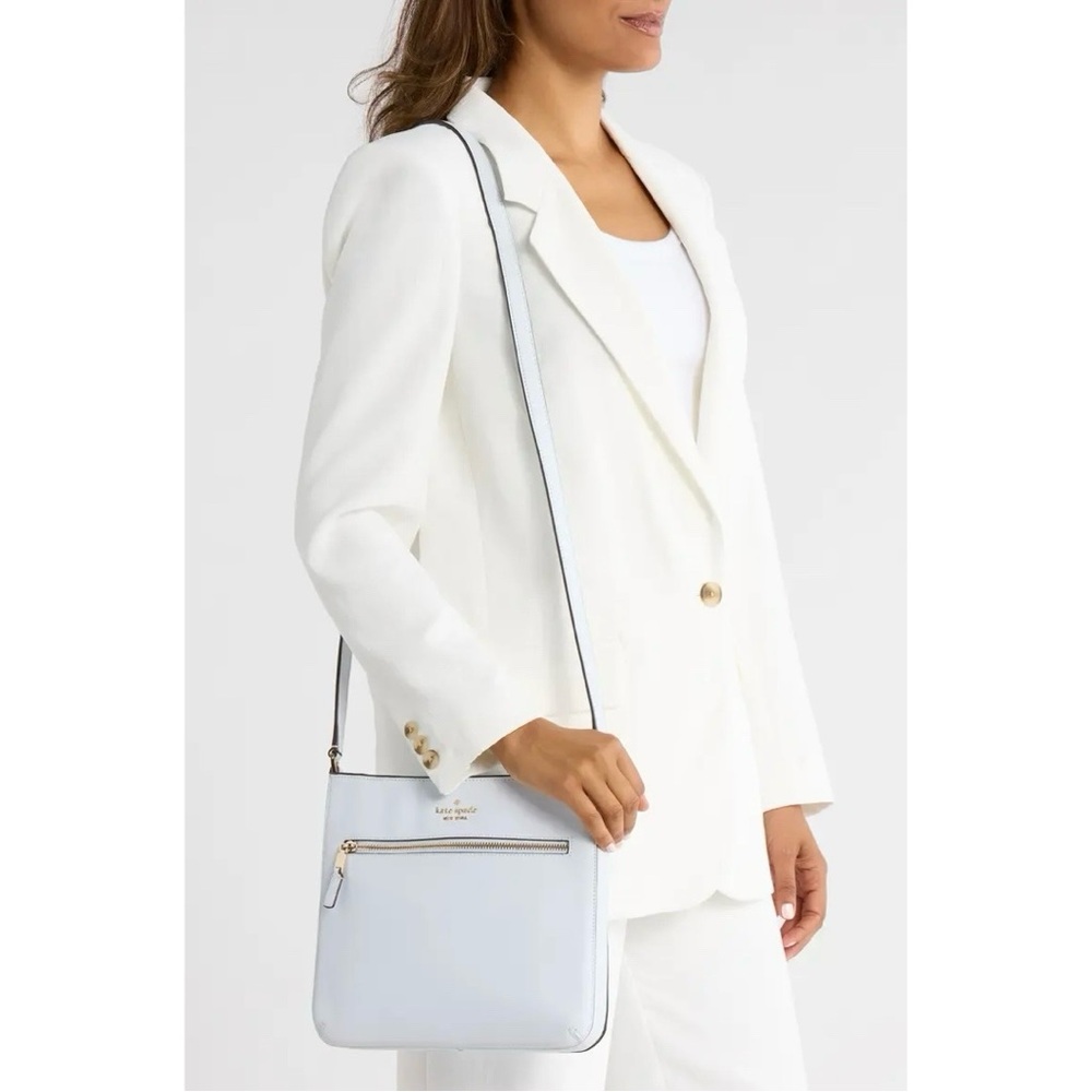 Kate Spade On Purpose Large Swingpack Crossbody Saffiano Leather Bag Pale Blue